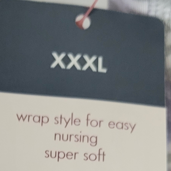 Secret Treasures Gray & White Wrap Style Nursing Super Soft Sleep Bra XXXL - Picture 4 of 4